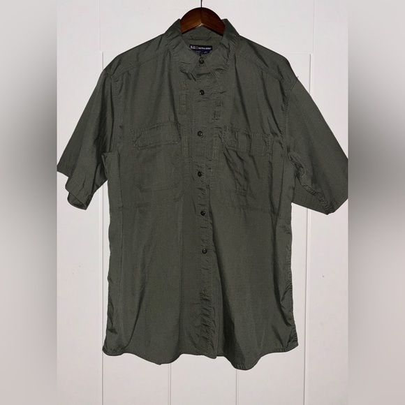 5.11 Tactical Tactile Pro‎ Short Sleeve Shirt Quick Dry Action TDU Green Men L - Picture 1 of 10